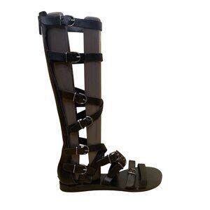 BCBGeneration Women’s Black Leather Gladiator Knee-High Strappy Sandals Size 6.5